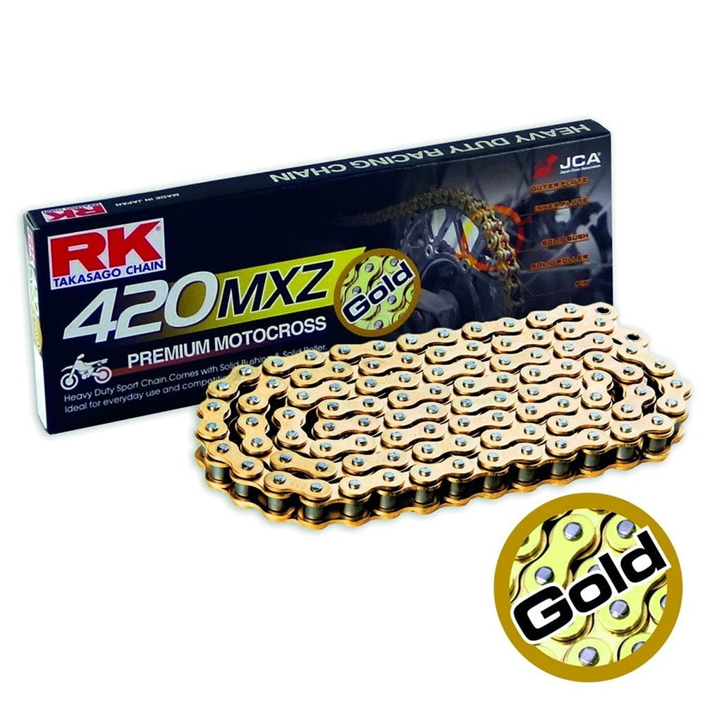 rk chain heavy duty mxz premium motocross pro mx gold 420 108l 22 0kn