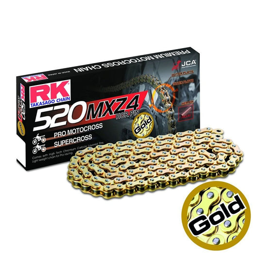 rk chain heavy duty mxz5 factory racing motocross gold 520 120l 35 6kn