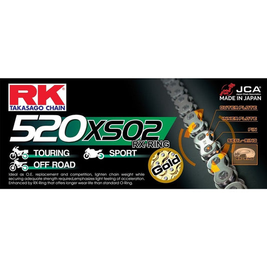 rk chain heavy duty rx ring gold xso2 520 106l 37 0kn