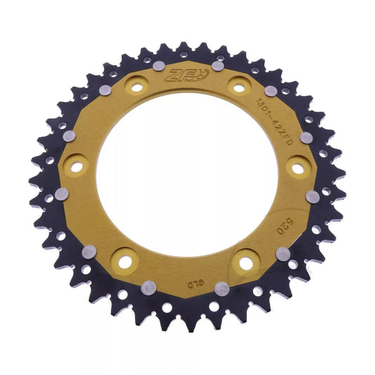 zf dual sprocket rear 42 tooth 520 pitch gold 1